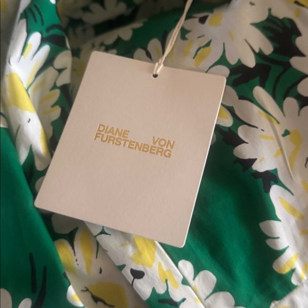 Diane Von Furstenberg Green Floral Midi Dress - Picture 5 of 7
